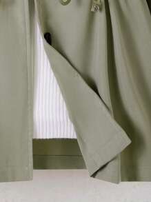 Tween Girl Windproof Cinched Waist Casual Simple Blazer