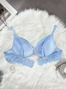 Áo ngực không dây nâng ngực ren gợi cảm cho nữ - Màu xanh lam - Xem 3