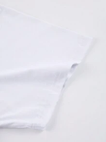 ROMWE MEN SUPERMAN X ROMWE Áo thun nam cổ tròn tay ngắn họa tiết hình người - trắng - Xem 3