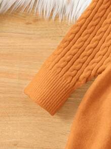 Váy len đơn giản màu mơ cho bé gái - màu nâu - Xem 3