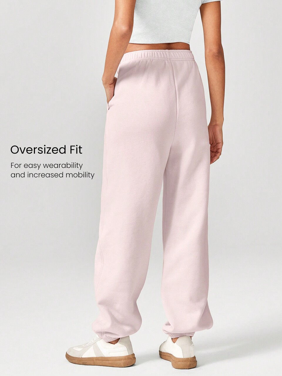30'' Everyday Fleece Be Comfy Oversized Fit Adjustable Drawstring Waist Basic Joggers With Side Pockets Daily Casual