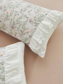 Floral Print Duvet Cover Set Without Filler - Multicolor - View 3