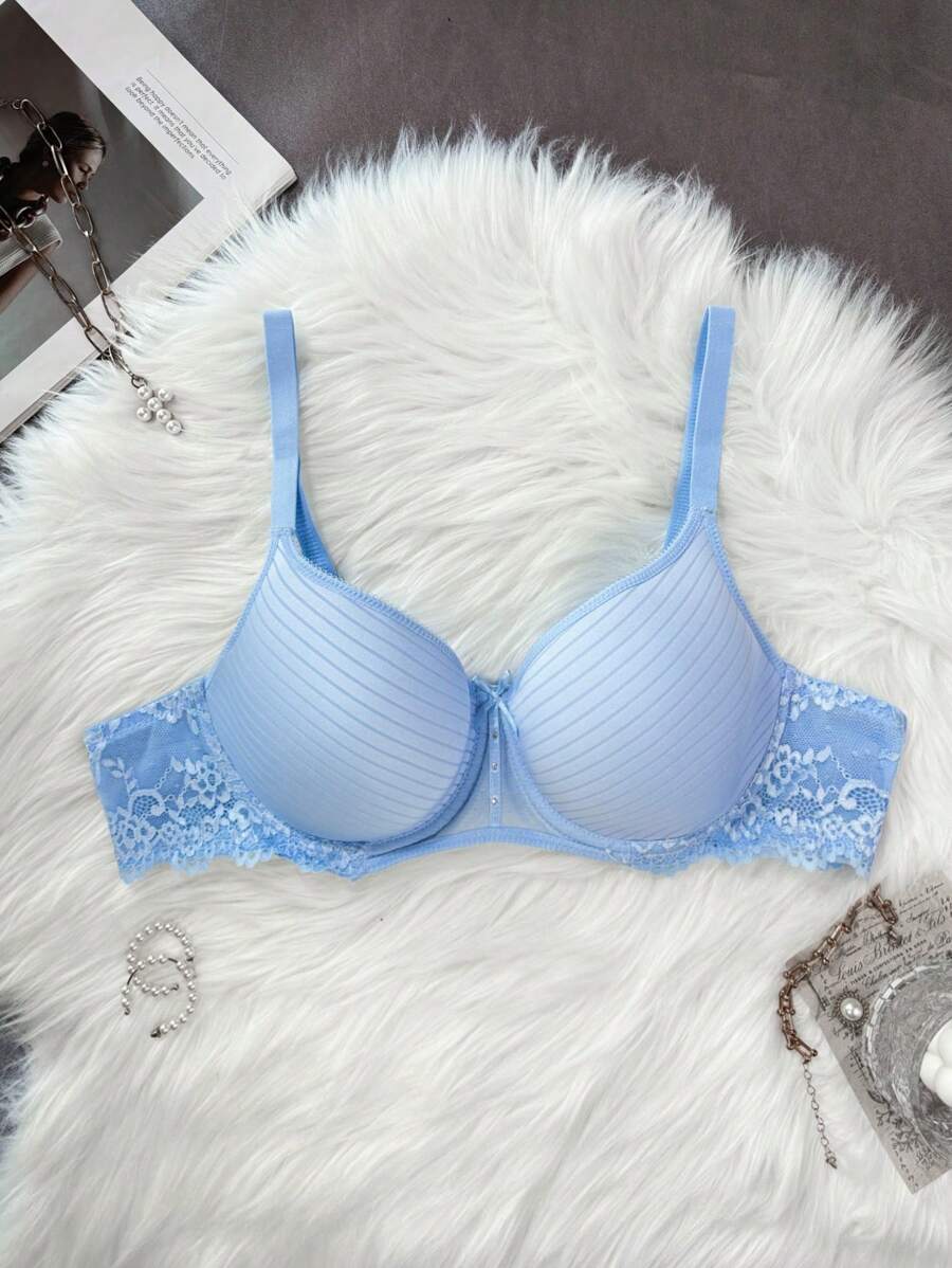 Áo ngực không dây nâng ngực ren gợi cảm cho nữ - Màu xanh lam - Xem 1