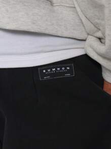 SUMWON Wide Leg Premium Tailoring Pleated Trouser - Black - View 5