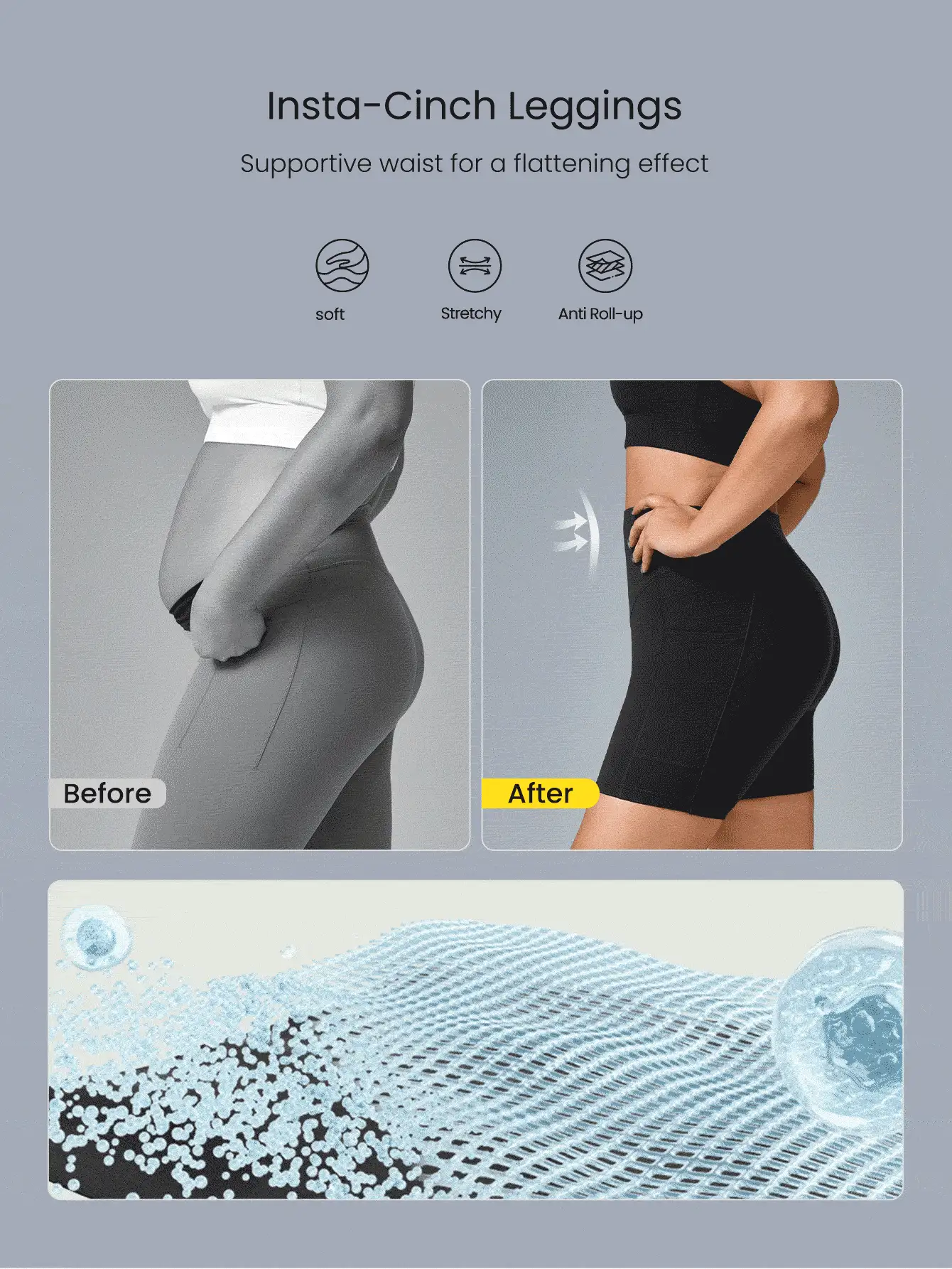 6" FeatherFit™-Sculpt Tummy Control Biker Shorts Gym Summer Workout