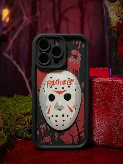 WB Horror X SHEIN 恐怖电影图案黑色万圣节手机壳