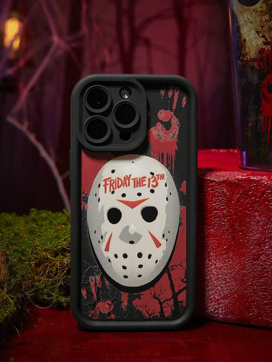 WB Horror X SHEIN 恐怖电影图案黑色万圣节手机壳 - 彩色 - 查看 1