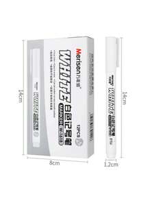 12pcs White Marker Pen Alcohol Paint Oily Waterproof Tire Painting Graffiti Pens Permanent Gel Pen For Fabric Wood Leather Marker