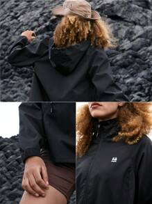 In My Nature 户外露营徒步城市通勤无氟防水女士软壳夹克 - 黑色 - 查看 6