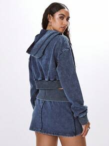 MUSERA هودي قصير مزود بسحاب - متعدد الألوان - مشاهدة 4