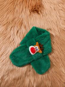 1set Cute Christmas Infant Girls Scarf And Dress Set - Red and White - View 3