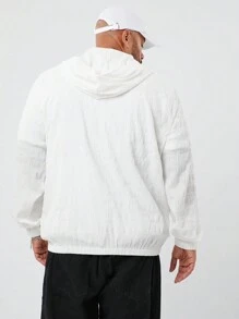 Manfinity NXTstreet Plus Size Heren Windjack, Geweven, Lente Stijl, Getailleerd Met Hoodie