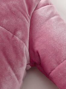 Baby Girls' Solid Color Simple Daily Padded Coat - Pink - View 6
