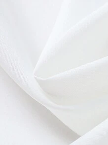 SHEIN Tween Girl Peter Pan Collar Button Front Long Sleeve Blouse - White - View 5