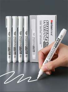 12pcs White Marker Pen Alcohol Paint Oily Waterproof Tire Painting Graffiti Pens Permanent Gel Pen For Fabric Wood Leather Marker