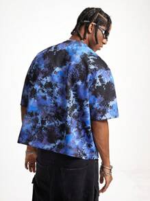 Manfinity VCAY Camiseta de manga corta suelta de punto con estampado digital para hombres