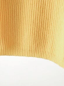 Tween Girl Fashionable Multi-Purpose Knitted Long Sleeve Sweater, Autumn/Winter - Yellow - View 5