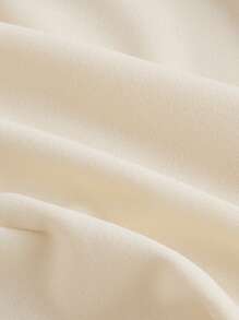 SHEIN MOD Bộ 2 món áo vest đen cổ chữ V sâu màu trơn có nút cài phía trước và quần may phía trước cho đêm hẹn hò cỡ lớn - Màu be - Xem 8