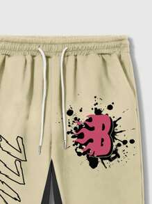 ROMWE MEN Street Life Pantalones deportivos con corte en piezas, capas y vuelo para hombres, estilo callejero retro - Multicolor - Ver 5