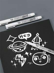 12pcs White Marker Pen Alcohol Paint Oily Waterproof Tire Painting Graffiti Pens Permanent Gel Pen For Fabric Wood Leather Marker