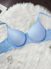 Áo ngực không dây nâng ngực ren gợi cảm cho nữ - Màu xanh lam - Xem 5