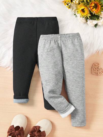 SHEIN 2pcs Casual Leggings Set For Baby Girl