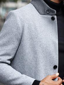 Manfinity Mode Men's Colorblock Long Woolen Coat - Grey - View 6