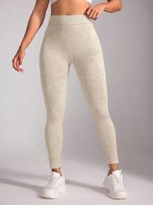 Leggings deportivos para mujer con aspecto vintage lavado y sin costuras