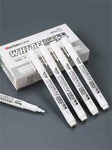 12pcs White Marker Pen Alcohol Paint Oily Waterproof Tire Painting Graffiti Pens Permanent Gel Pen For Fabric Wood Leather Marker