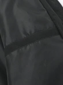 Gym Rark Boyfriend Style Men's Solid Color Front Zipper Long Sleeve Letter Print Hooded Sports Jacket - Black - View 4