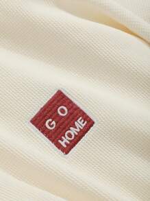 DAZY 撞色装饰休闲家居服套装睡衣 - 杏色 - 查看 8