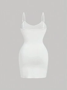 SHEIN MOD Plus Size White Holiday Front Button V-Neck Ruched Dress,White  V-Neck Pleated Shirt Dress With Front Buttons