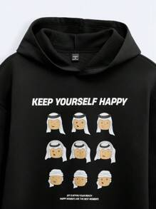 Manfinity VCAY SHEIN X Arab Artists Men Hoodies, For Fall Winter