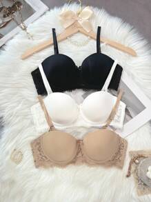 3pcs Women Push Up Underwire Bra Sets