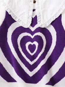 Sweater Motif Hati Lucu untuk Anak Perempuan, Rompi Sweater Motif Cinta Tanpa Blus - MultiWarna - View 4