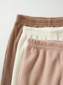 3pcs/Set Baby Boy Casual Waffle Textured Pants Outfit For Daily Wear - Multicolor - View 5