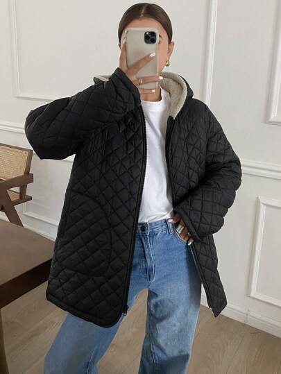 DAZY 女士长袖连帽休闲羽绒服，冬季，冬季女装，女士冬季外套，保暖内衬夹克