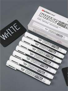 12pcs White Marker Pen Alcohol Paint Oily Waterproof Tire Painting Graffiti Pens Permanent Gel Pen For Fabric Wood Leather Marker