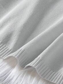 SHEIN Tween Girl  Solid Color Drop Shoulder Casual Loose Cardigan, Fall/Winter