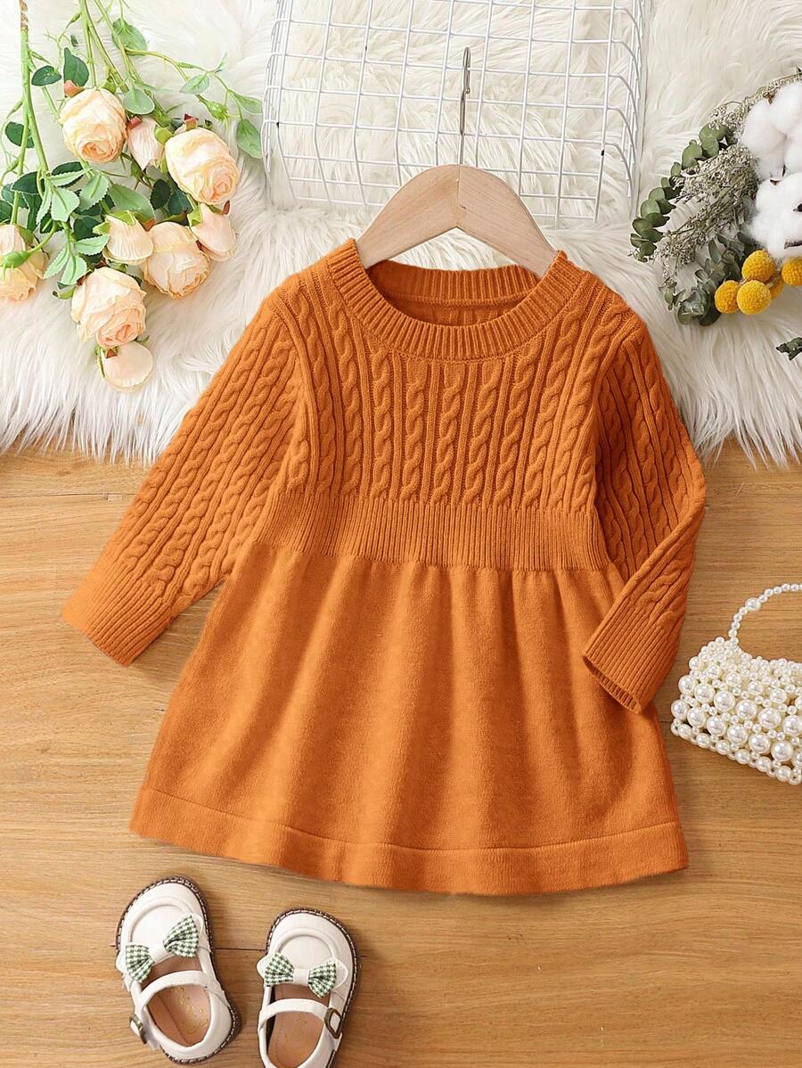 Váy len đơn giản màu mơ cho bé gái - màu nâu - Xem 1