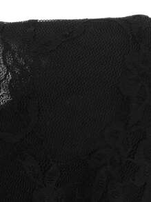 SHEIN EZwear Top de tirantes de encaje vintage negro en talla grande, para el verano