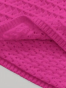 SHEIN MOD Große Größen Pullover mit Nackensteg, einfarbig, lässig und vielseitig für Frühling/Sommer, gestrickt