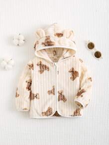 Cozy Pixies Newborn Baby Boy Casual Hooded Thermal Lined Thick Jacket,In Fall/Winter