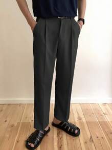 DAZY Quần tây nam trơn màu, có túi, kiểu dáng đơn giản, thích hợp cho công sở. - màu đen - Xem 5