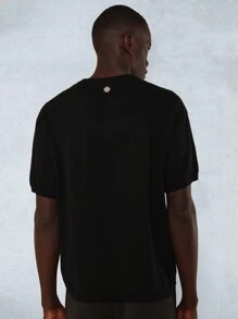 SUMWON Crew Neck Knit Top - Black - View 2