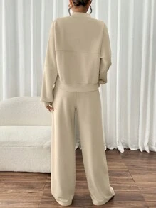 Firerie 2 件套女士休闲运动夹克和高腰弹力裤套装，秋冬季