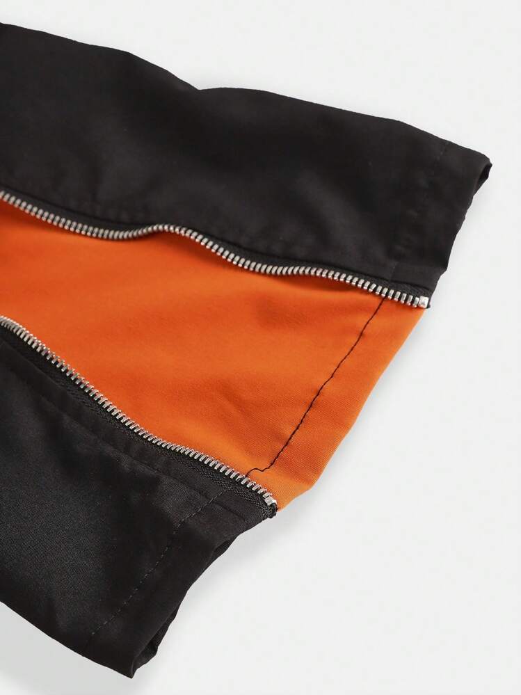 Pantalones rectos de pierna ancha con cierre de cremallera para niños preadolescentes - Negro - Ver 5