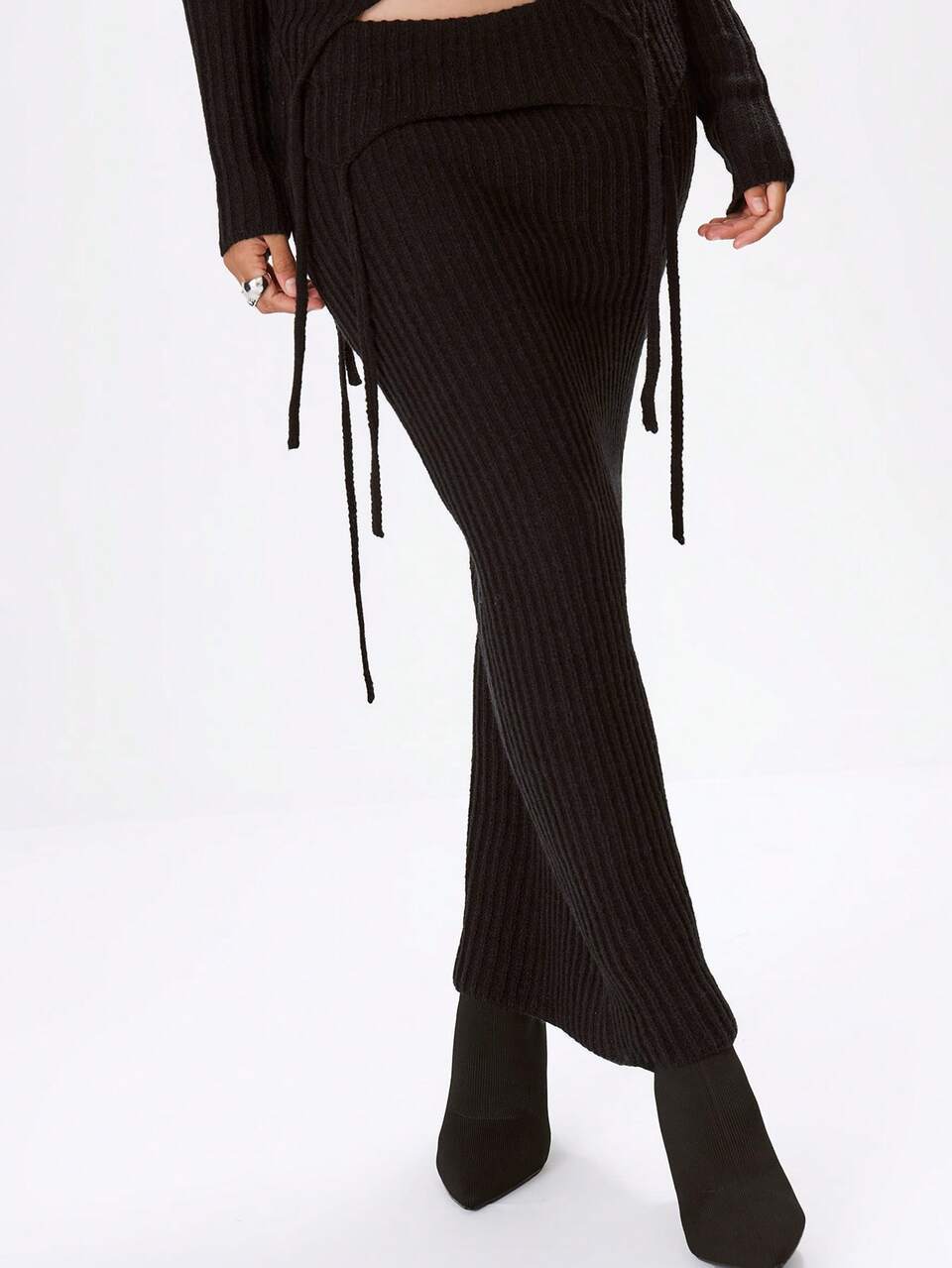 Low Rise Knit Fitted Maxi Sweater Skirt Chic Summer Spring  Vacation Casual Elegant Festival