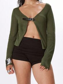 MUSERA Folder Over Jersey Mini Shorts Y2k 90's Summer Ibiza Holiday Club Party - Black - View 5