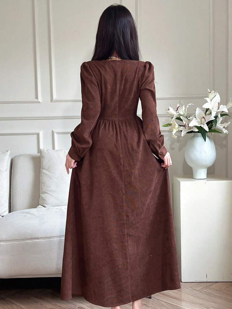 long brown fall dress Stella Midi Dress Natural/Brown / L main image 1